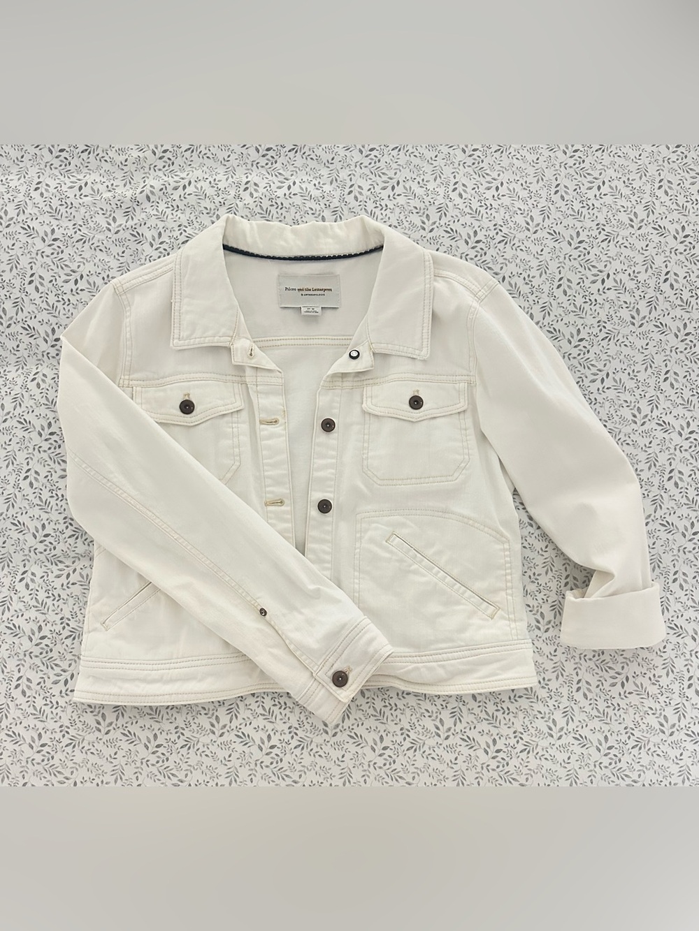 Pilcro Cream Denim Jacket - Women's Button-Front